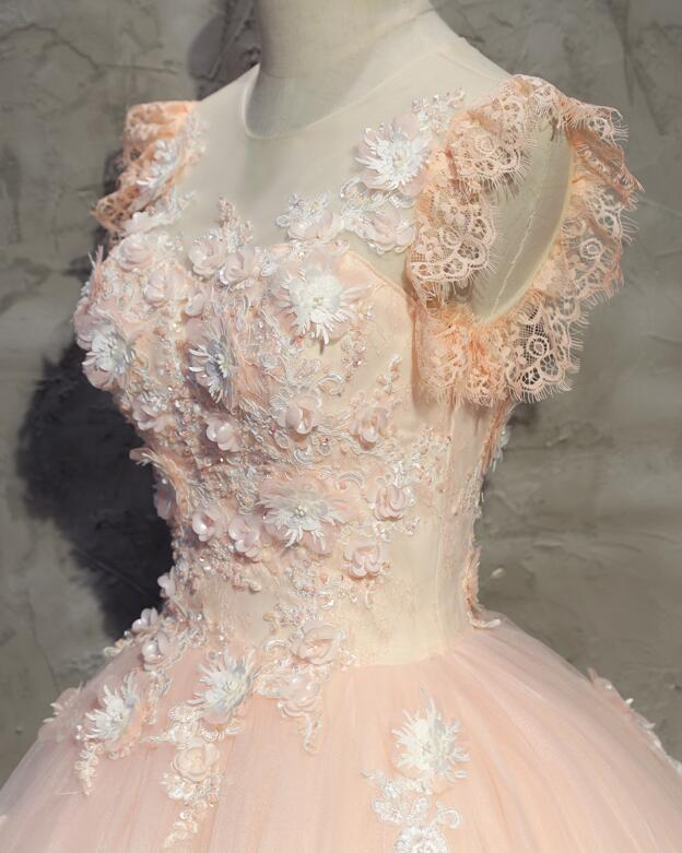 Ballkleid mit Rundhalsausschnitt in Eelgantrosa, Sweet 16-Kleider in Rosa gh397