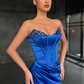 Königsblaues Abendkleid im Meerjungfrau-Stil mit Pailletten gh637