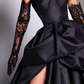 Black fashion sexy taffeta slit long elegant ball gown evening dress gh727