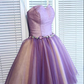 Cute Purple Sweetheart Tulle Pretty Homecoming Dresses, Short Prom Dress gh410