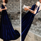Schönes Samt-Partykleid, Träger-langes Abendkleid gh312