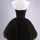 Beautiful Black Short Lace And Tulle Homecoming Dress, Sweetheart Short Prom Dress  gh159