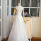 Elegant White Straps Floral Long Prom Dress Party Dress  gh378