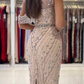 Luxuriöses One-Shoulder-Hüllen-Abschlussballkleid, knielang, mit Kristallen gh715