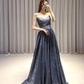 Bezaubernde Pailletten mit V-Ausschnitt, lange, einfache Partykleider, neues glänzendes Abschlussballkleid, formelles Kleid gh250