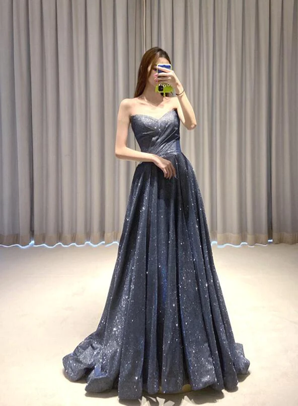 Bezaubernde Pailletten mit V-Ausschnitt, lange, einfache Partykleider, neues glänzendes Abschlussballkleid, formelles Kleid gh250