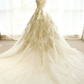 Bezauberndes Elfenbein-Tüll-langes Hochzeitskleid mit Spitze, A-Linie Tüll-Abschlussballkleid Partykleid gh82