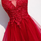 Rote Spitze Tüll mit geschichteten Trägern Modisches langes Partykleid, langes Abschlussballkleid gh277