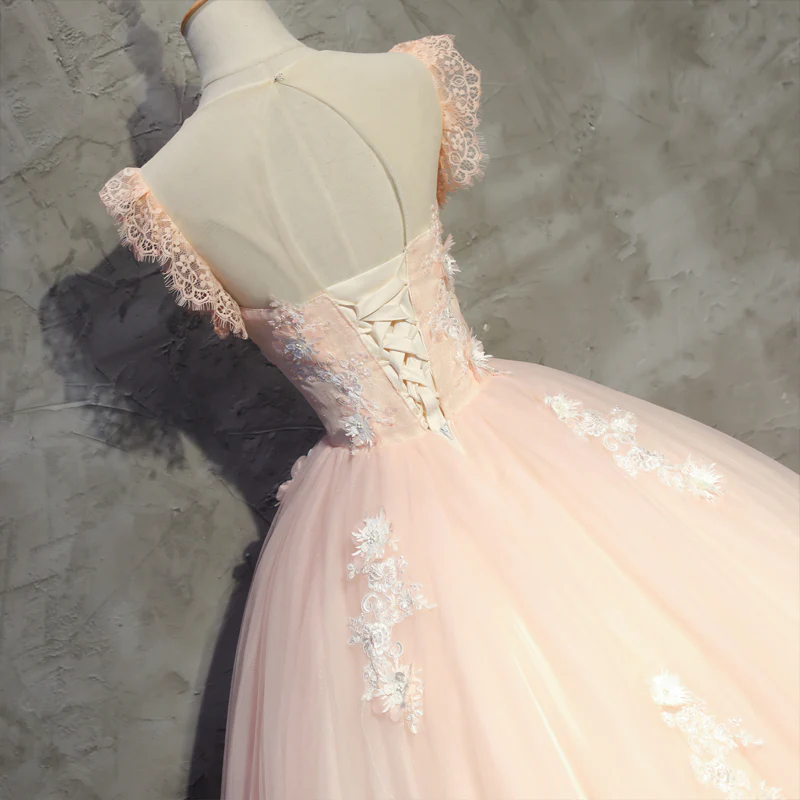Ballkleid mit Rundhalsausschnitt in Eelgantrosa, Sweet 16-Kleider in Rosa gh397
