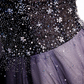 Charmante robe de soirée longue en tulle dégradé violet à décolleté en V, robe de bal trapèze gh244