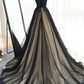 Schöne schwarze Ballkleider High Neck Sweep Train Ballkleid, schwarzes Partykleid gh437