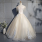 Schönes Tüll-langes Schatz-Champane-Bonbon-16-Kleid, langes formelles Kleid gh311