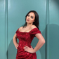 Burgundy Split Mermaid Prom Dress With Detachable Ruffles  gh772