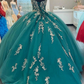 Grüne Schatz-Quinceanera-Kleid-wulstige Applikationen Tüll-Bonbon-16-Ballkleid gh949