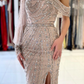 Long Sleeves Mermaid Prom Dress Split With Beadings gh763