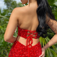 Rotes Schatz-langes Meerjungfrau-Abschlussballkleid mit Pailletten gh754