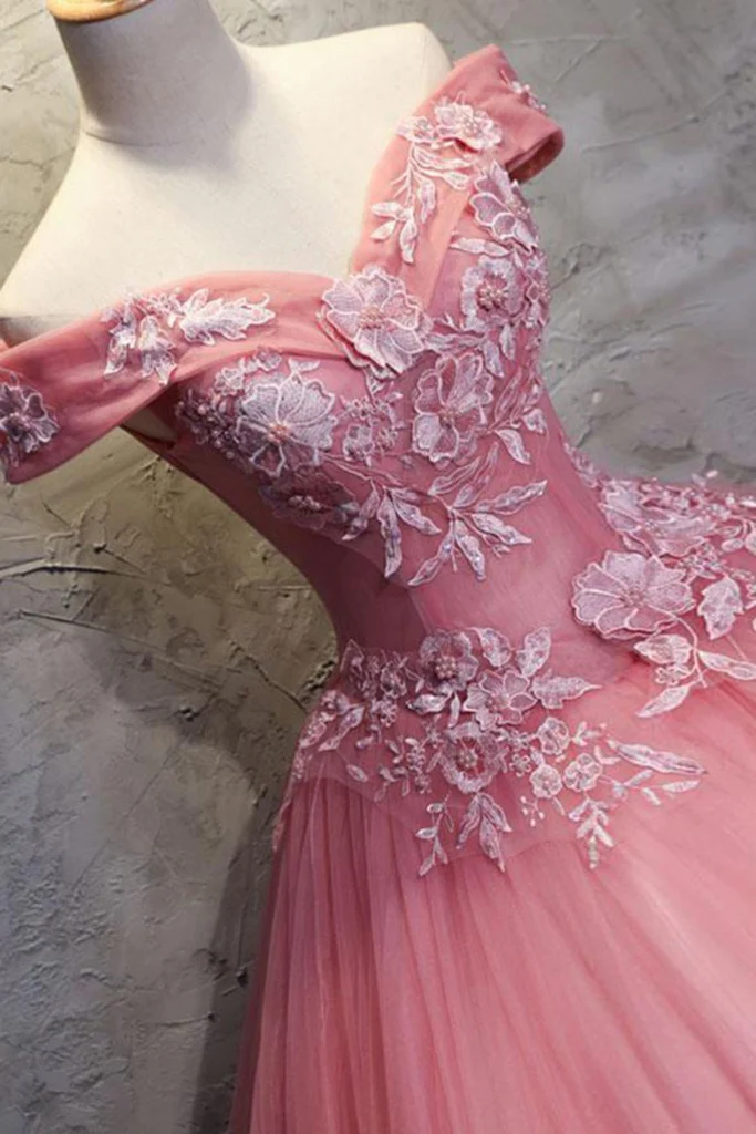Weg von den Schulter-langen Ballkleid-Spitze-Prinzessin-Abschlussball-Kleidern Quinceanera-Kleidern gh927