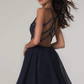 V-Neck Sequined Bodice Short A-Line Dress gh823
