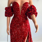 Sweetheart Bubble Sleeves Mermaid Prom Dress With Split  gh790