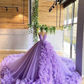 Lila wunderschöne Mode V-Ausschnitt Perlen lange Tüll bodenlangen Trailing Ballkleid Ballkleid Abendkleid Brautkleid gh1803