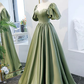 Puffy Sleeves Satin Bridesmaid Dresses  gh1839