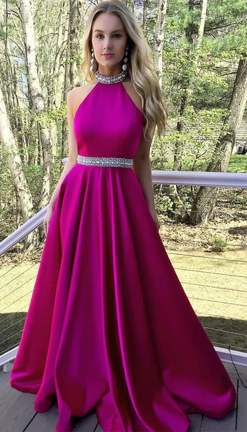 Abschlussballkleid für Teenager Halfterausschnitt, Abschlussballkleider, Abschlussfeierkleid gh2193