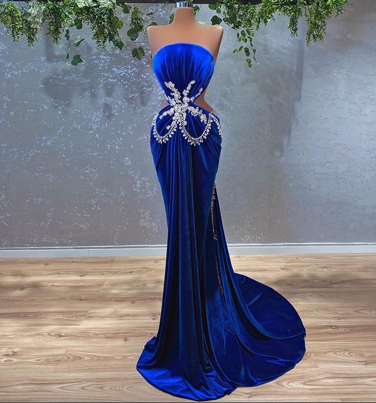 Abendkleid-Meerjungfrau-Königsblau-Korn-Abschlussball-Partei-Kleid der Frauen gh1986