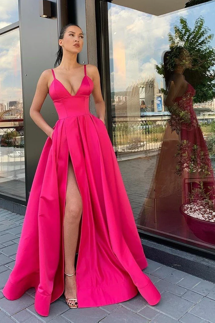 Robe de bal longue en satin avec large ceinture gh2332