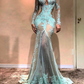 Long Sleeves Illusion Turqoise Prom Dress gh2178