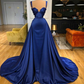 Königsblaue Ballkleider, einfaches Ballkleid, Ballkleider mit abnehmbarem Rock gh1980