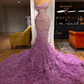 Exquisite luxurious gorgeous lilac and onion color beaded sequin tulle fabric long ball gown evening dress gh2561
