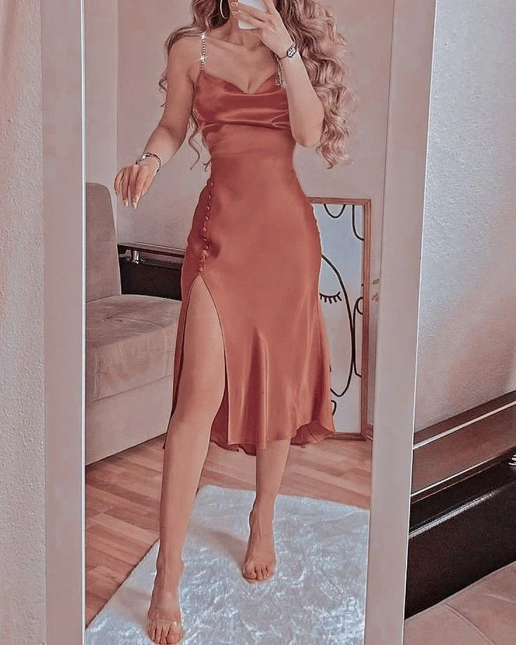 einfaches errötendes rosa Ballkleid, bescheidene Schlitzabendkleider gh2233