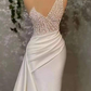 Ivory One-Shoulder Applique Elegant Prom Dress Mermaid With Ruffles  gh2057