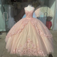 A-Linie Träger-Ballkleid mit Applikationen Bonbon 16 Kleid Prinzessin Quinceanera Kleider Spitze Applikationen Bonbon 15 Party Prom Ballkleider gh2022