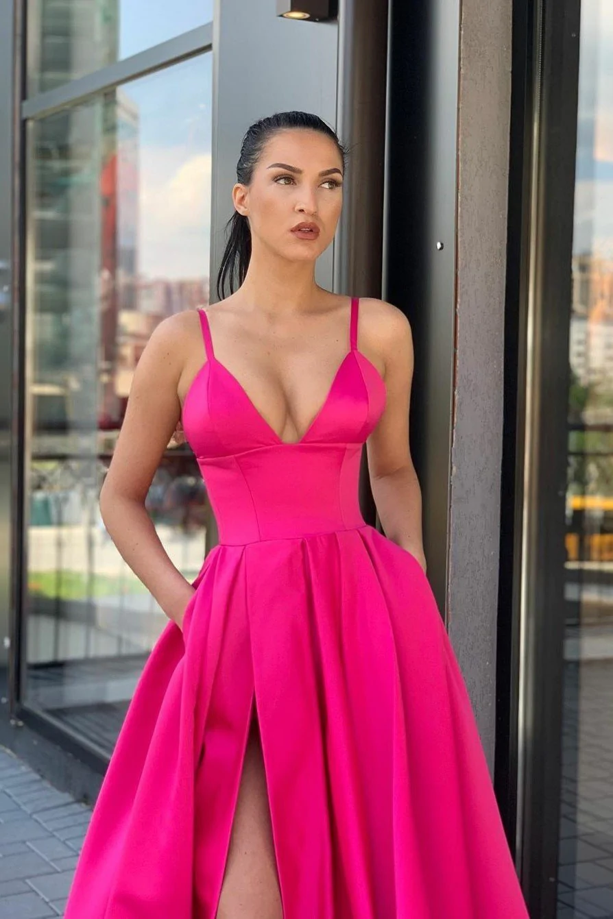 Robe de bal longue en satin avec large ceinture gh2332