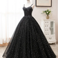 Black Tulle Satin Sweetheart Neck Long Prom Dress, Evening Dress  gh2236