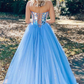 Blue/light pink/pink/black Shiny Sequins BlueTulle Sweetheart Formal Evening Dresses Long Prom Dresses gh2246
