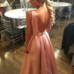 Fashion A Line Deep V Neck Pink Beaded Open Back Prom Dresses Evening Formal Dress gh2269