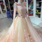 Gorgeous floral applique exquisite long sleeve sleeping beauty wedding dress evening gown ball gown gh2093