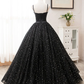 Black Tulle Satin Sweetheart Neck Long Prom Dress, Evening Dress  gh2236