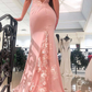 Open Back Blush Mermaid Long Formal Dress  gh2294