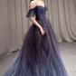 Lila herzförmiger Ausschnitt, langes Ballkleid aus Tüll, Abendkleid gh2625