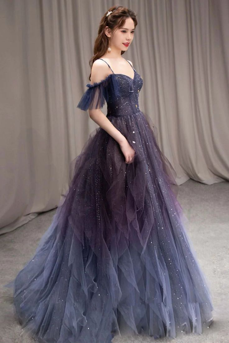 Lila herzförmiger Ausschnitt, langes Ballkleid aus Tüll, Abendkleid gh2625
