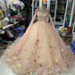 Gorgeous floral applique exquisite long sleeve sleeping beauty wedding dress evening gown ball gown gh2093