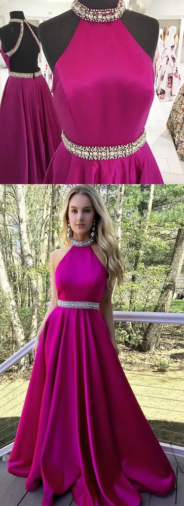 Abschlussballkleid für Teenager Halfterausschnitt, Abschlussballkleider, Abschlussfeierkleid gh2193