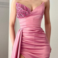 Moderne Schatz-Meerjungfrau-langes Abschlussball-Kleid-Split-Rüschen mit Pailletten gh2028