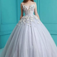 Ballkleid Spaghettiträger Quinceanera Kleider mit handgemachten Blumen Tüll gh2069