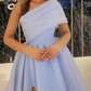 Gorgeous Pink Ball Gown Organza Ruffles One-Shoulder Sleeveless Sweep/Brush Train Dresses  gh2267