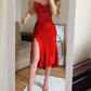 einfaches errötendes rosa Ballkleid, bescheidene Schlitzabendkleider gh2233