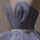 Purple Sweetheart Neck Tulle Sequin Long Prom Dress, Purple Ball Gown Graduation Dress gh2571